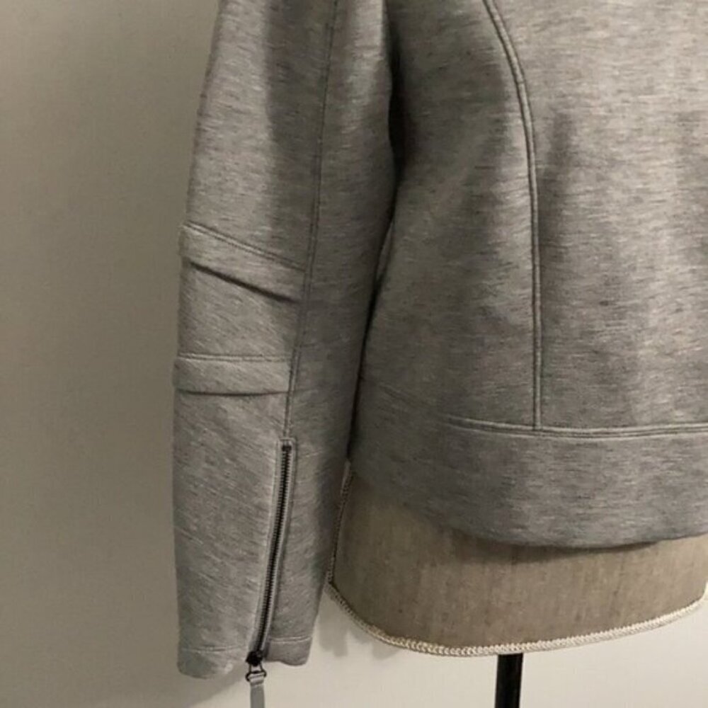 Helmut Lang Grey Modal Sweatshirt Zip Cuffs Back Zip Crew Neck Medium streetwear - Picture 4 of 13